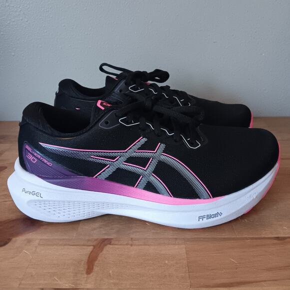 Women's Asics Gel-Kayano 30, Black/Lilac Hint, 6 Wide US - Picture 3 of 10